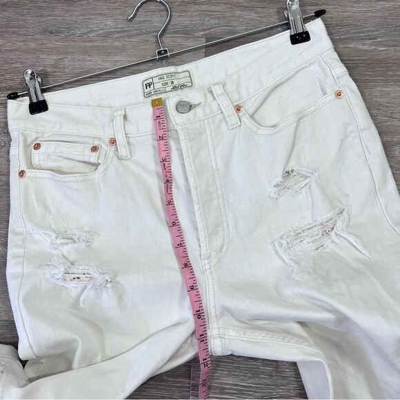 Free people Lacey stilt cream distressed jeans ankle - Picture 4 of 9